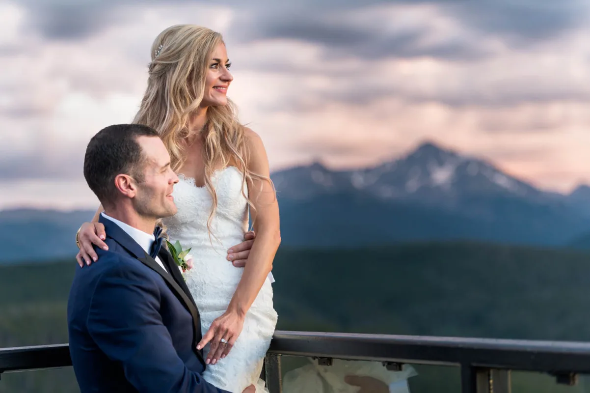 Bride & Groom at Eagle's Nest at Vail Mountain